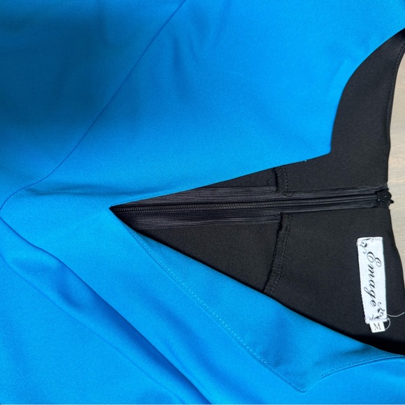 New dress without tags med length 10% stretch fabric two colour blue and black - Picture 3 of 7